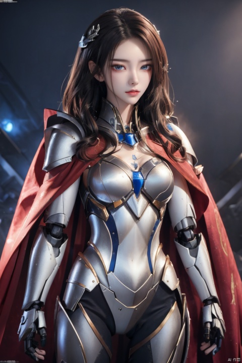  8k, best quality, masterpiece,1girl, illustration, an extremely delicate and beautiful, extremely detailed ,CG ,unity ,wallpaper, finely detail, official art, unity 8k wallpaper, incredibly absurdres, quan,ban,,red cape,malenia_blade, hjyzbrobot, machine,1girl, hjyjiazhourbt,white_armor, Mecha,Female robots,leidianjiangjun, ,Slim,Perfect figure, , tianqi,Perfect body，gun