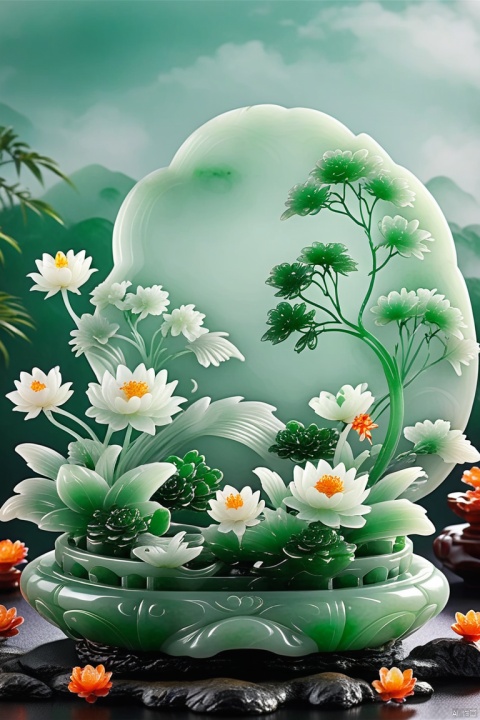 River flower,Made of translucent jadeite