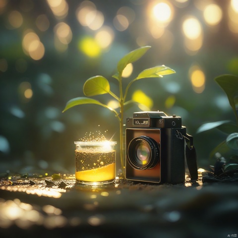 cherry tree in bottle, fluffy, realistic, atmospheric light refraction, photography by lee jeffries, nikon d850 film stock photo 4 kodak portra 400 camera f1.6 gun, colorful, ultra realistic textures, dramatic lighting, Unreal Engine Trends on artstation cinestill 800, Style-Glass