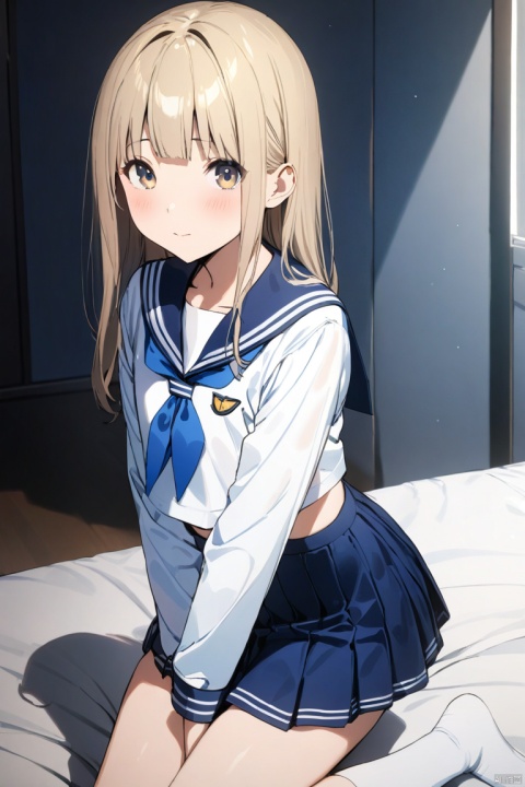 (Masterpiece, best quality: 1.2), 10-year-old girl, (((((eyes are very delicate)))) sexy photoshoot, ((sailor suit, short skirt)) socks, (8K) (HD)