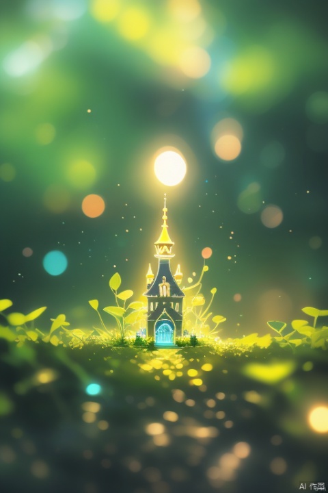 (Masterpiece, Best Quality: 1.2), Close-up of cartoon castle on green background, cute digital art, beautifully detailed digital art, 4k hd illustration wallpaper, cute digital, blurry dream picture, 4k hd wallpaper illustration, cute 3d rendering, a beautiful art illustration, 2d illustration, 2d illustration, blurred dream illustration, epic concept art. Bokeh. Ultra wide angle ((best quality)), ((intricate details)), ((surreal) ism)) (8k),小萝利,针织玩偶