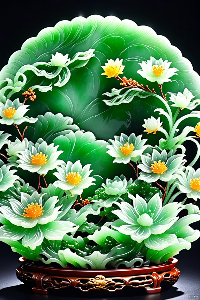 River flower,Made of translucent jadeite