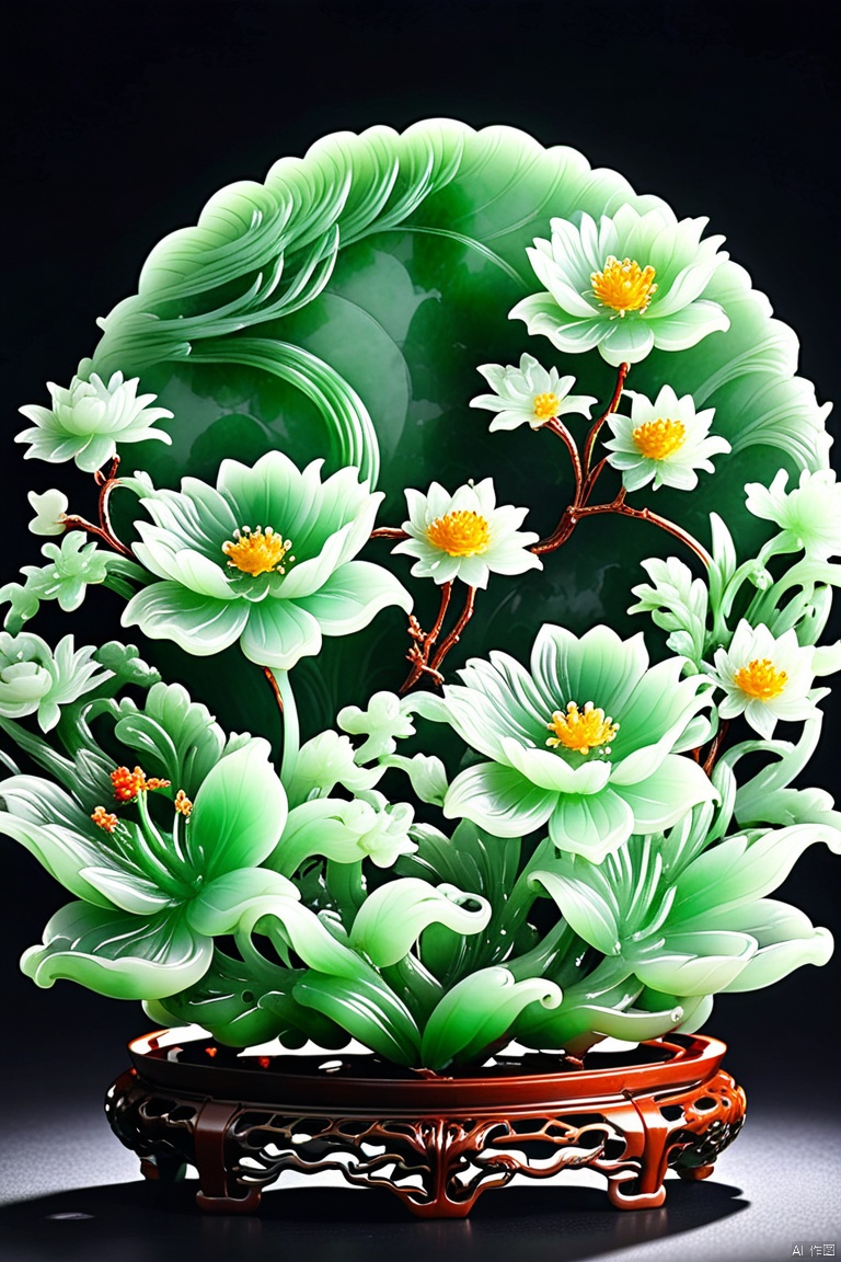 River flower,Made of translucent jadeite