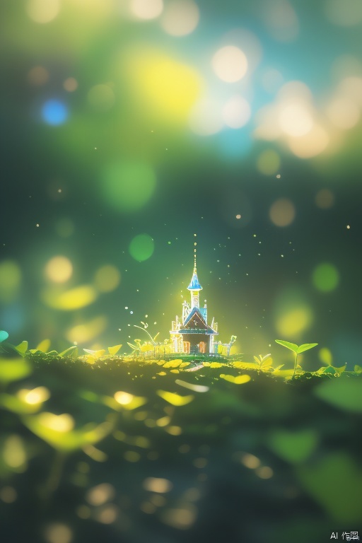 (Masterpiece, Best Quality: 1.2), Close-up of cartoon castle on green background, cute digital art, beautifully detailed digital art, 4k hd illustration wallpaper, cute digital, blurry dream picture, 4k hd wallpaper illustration, cute 3d rendering, a beautiful art illustration, 2d illustration, 2d illustration, blurred dream illustration, epic concept art. Bokeh. Ultra wide angle ((best quality)), ((intricate details)), ((surreal) ism)) (8k),小萝利,针织玩偶