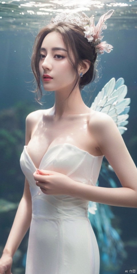  (1girl:1.2),Chinese girls,stars in the eyes,(pure girl:1.1),(white dress:1.1),(full body:0.6),There are many scattered luminous petals,bubble,contour deepening,(white_background:1.1),cinematic angle,,underwater,adhesion,green long upper shan, 21yo girl,jewelry, earrings,lips, makeup, portrait, eyeshadow, realistic, nose,{{best quality}}, {{masterpiece}}, {{ultra-detailed}}, {illustration}, {detailed light}, {an extremely delicate and beautiful}, a girl, {beautiful detailed eyes}, stars in the eyes, messy floating hair, colored inner hair, Starry sky adorns hair, depth of field, large breasts,cleavage,blurry, no humans, traditional media, gem, crystal, still life, Dance,movements, All the Colours of the Rainbow,zj,
simple background, shiny, blurry, no humans, depth of field, black background, gem, crystal, realistic, red gemstone, still life,
, wings, jewels
 1girl,Fairyland Collection Dark Fairy Witch Spirit Forest with Magic Ball On Crystal Stone Figurine, leaf wings,ice wings,Wing of Light,galaxy adorns colorful wings,
