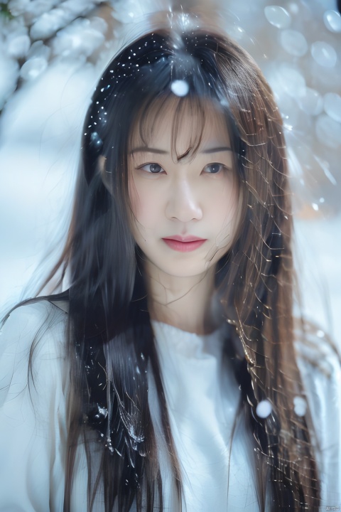  Best quality, masterpiece, photorealistic, 32K uhd, official Art,
1girl, dofas, solo,upper body, snowing, blurry, 1girl, tianxiu,moyou