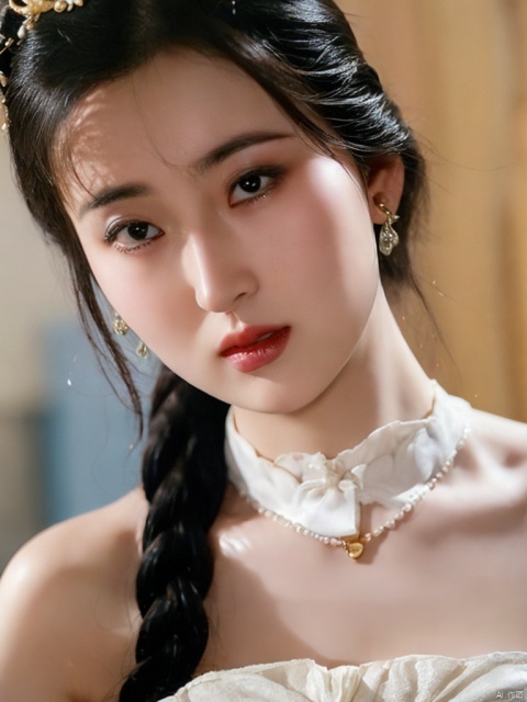  an asian woman posing wearing a traditional dress, in the style of eye catching resin jewelry, 32k uhd, light silver and light gold, romantic and nostalgic themes, exaggerated facial features, dark beige and white, exquisite, zhaolusi, yanzi, yuner, liutao, sun2.0, timo, liuyife, tangfang, lele2.0, xiaoyu, cougar, yutian, wys, zzf, Zhangziyi, zhanghanyun, dengziqi, Linqingxia, wengmeiling, chenxiaoxu