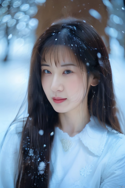  Best quality, masterpiece, photorealistic, 32K uhd, official Art,
1girl, dofas, solo,upper body, snowing, blurry, 1girl, tianxiu,moyou