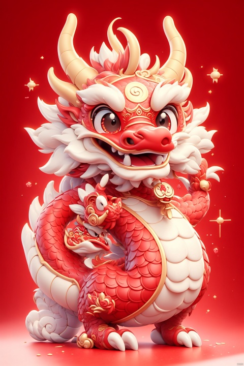 red dragon,smile,outdoors,simple background,,