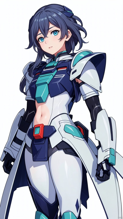 (masterpiece:1.3), (the best quality:1.2), (super fine illustrations:1.2), (Masterpiece), high quality, high detail, (white background:1.2), looking at viewer, (SOLO:1.4), outline, simplebackground, full armor, jegan,gundam,superrobet, fu hua