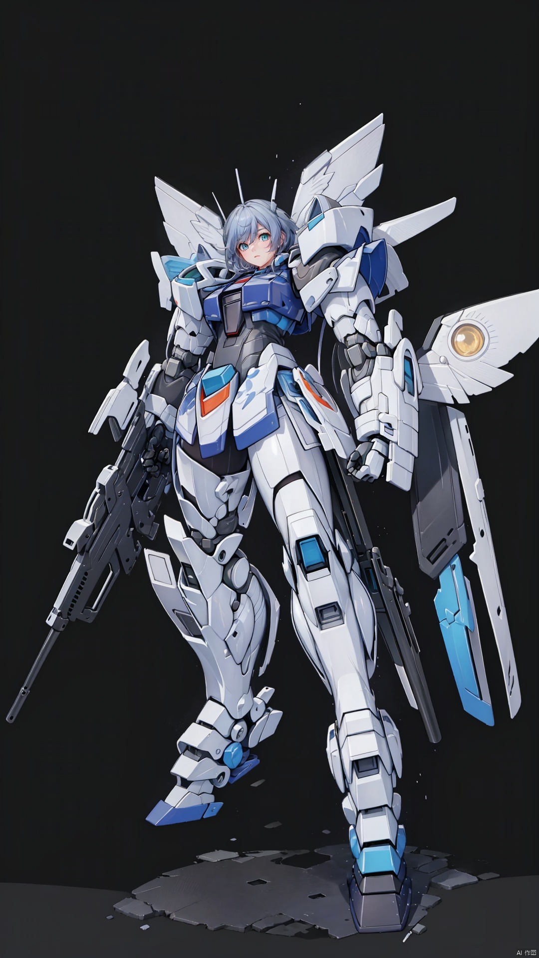 (masterpiece:1.3), (the best quality:1.2), (super fine illustrations:1.2), (Masterpiece), high quality, high detail, (white background:1.2), looking at viewer, (SOLO:1.4), outline, simplebackground, full body,
Gundam, solo, holding, green_eyes, weapon, wings, holding_weapon, gun, no_humans, glowing, robot, holding_gun, mecha, glowing_eyes, flying, science_fiction, mechanical_wings, v-fin, energy_gun, beam_rifle, cinematic lighting,strong contrast,Gundam,SRS,mechanical buddy universe
, fu hua