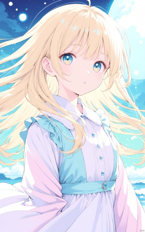  An illustration of a beautiful girl in a manga style, inspired by the works of Hayao Miyazaki. The girl has flowing blonde hair and captivating eyes, radiating a sense of innocence and charm. The art style is vibrant and colorful, with a mix of pastel tones and vibrant hues. The lighting is soft and natural, highlighting her delicate features. The atmosphere is whimsical and enchanting, transporting the viewer to a dreamlike world.