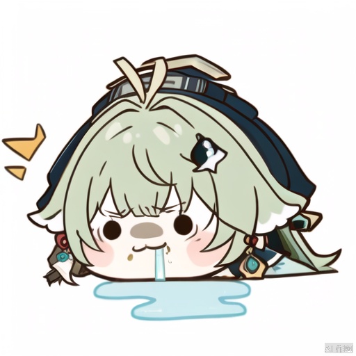 chibi, drooling, huohuo (honkai star rail), 