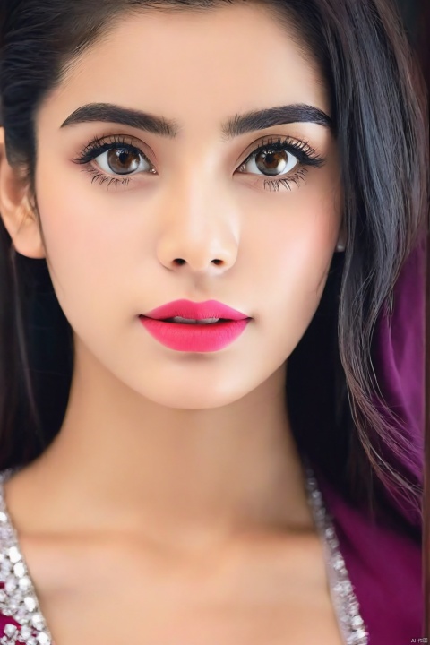  a beautiful pakistani girl who is a celebrity, has perfect symetric and aesthetic face structure, and is the personification of exotic, classy aestheticamazight