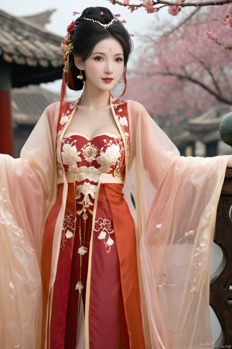  Realistic, photorealistic, masterpiece, best quality, dark shot, (photo of portrait:1.2), (1girl), (straight and round breasts:1.8), solo, smile, looking at viewer, long black hair, Full-body photos, (Wearing a red transparent Chinese wedding dress:1.5), (an ancient bride adorned with gold hairpins and silver jewelry), an extremely delicate and beautiful, real person, fair skin, ((Slender and perfect long legs)), ((perfect hands)), (perfect hands:1.5), plentiful breasts, (see through:1.5), (blackpantyhose:1.2), (plump chest), (Suzhou Garden:1.3), (cherry blossom trees:1.1), petals, falling petals, petals, falling petals, Lantern, Realistic Scene, Canon D50 Shooting, wedding gown