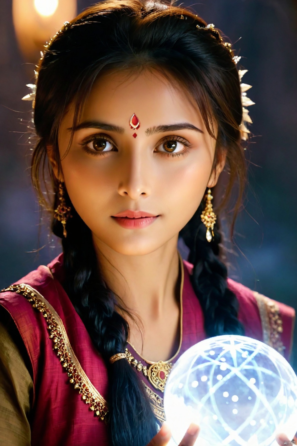  Main Character:a kind and courageous young woman.Magic Item:A glowing mirror that allows Rani to travel to different worlds.