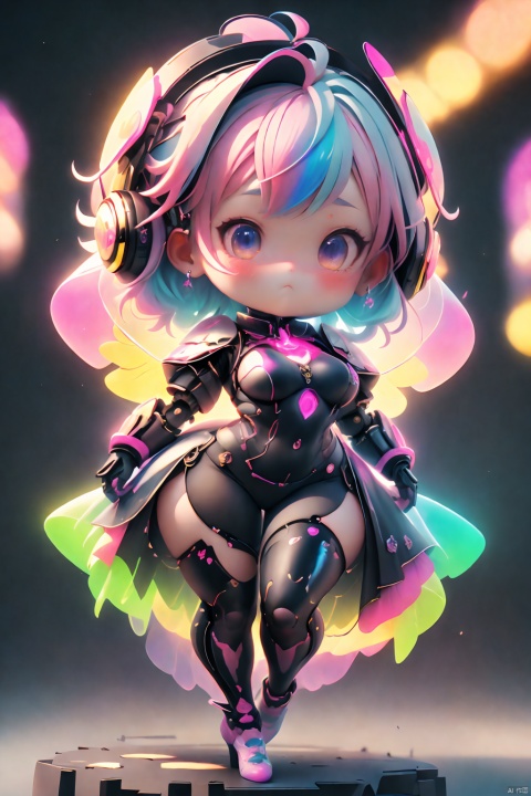  (masterpiece, top quality, best quality, official art, beautiful and aesthetic:1.2),(1girl:1.4),full body,([pink|blue] hair),extreme detailed,(fractal art:1.3),colorful,highest detailed,((Mechanical modification)),(modification),Maiden,Half-sitting,A complex mechanical conduit is inserted into the back,neon background,neon city,night,large breasts,gothic_lolita,high heels,concept clothing,short hair,concept clothing,garment draping,contrast,color patches,holographic, 1
, 3d stely