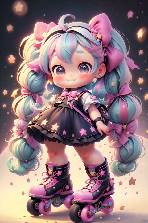  line art,line style,{{master piece}},best quality,
1girl,roller skates,skates,solo,twintails,eyes,long hair,skirt,panties,very long hair,hair,full body,looking at viewer,inline skates,book,paper,ribbon,bag, hair,boots,thigh strap,hair ornament,star \(symbol\),socks,hair ribbon,star hair ornament,breasts,shirt,blush,bow,smile,short sleeves,bow,papers,