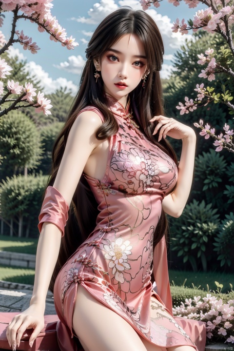 DC,1girl,dress,solo,high heels,chinese clothes,pink dress,china dress,long hair,brown hair,jewelry,earrings,looking at viewer,hair ornament,flower,sky,scenery,cherry blossoms,outdoors,grass,east asian architecture,(sitting:1.3),, (raw photo:1.2),((photorealistic:1.4))best quality,masterpiece,illustration,an extremely delicate and beautiful,extremely detailed,CG,unity,8k wallpaper,Amazing,finely detail,masterpiece,best quality,official art,extremely detailed CG unity 8k wallpaper,absurdres,incredibly absurdres,huge filesize,ultra-detailed,highres,extremely detailed,beautiful detailed girl,cinematic lighting,1girl,pale skin,tall female,(perfect body shape),skinny body,Slender legs, 1girl,pencil_skirt,high_heels,police,red_bra