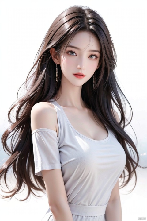 (masterpiece:1.0), (best quality:1.0), (film grain:1.2),professional lighting, radiosity, 1girl, detailed beautiflul face, no makeup, PureErosFace_v1, golden proportions, wide shoulders, big breasts, (busty), close mouth, smile, solo, Kpop idol, (full body), detailed beautiflul skin, detailed skin-texture, detailed hair, random hair style, (finely detailed beautiful eyes), elegant, (t-shirt), sportswear, studio, white background, looking at viewer, (perfect hands), 1 girl, chang, hm