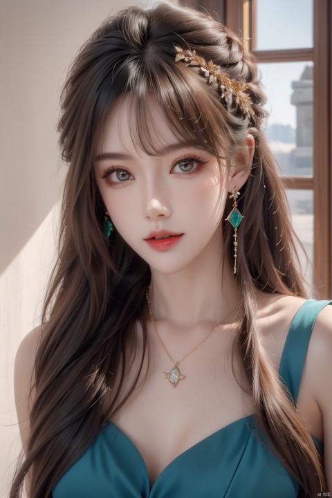  21yo girl, solo, looking at viewer, smile,

Gold-Trim Jewelry, long earrings, bow Hair ornament, Agate Necklace, emerald bracelet,
Diamonds, onyx, enamel,

HDR, Vibrant colors, surreal photography, highly detailed, masterpiece, ultra high res,
high contrast, mysterious, cinematic, fantasy, bright natural light, wangyushan, eyeglasses