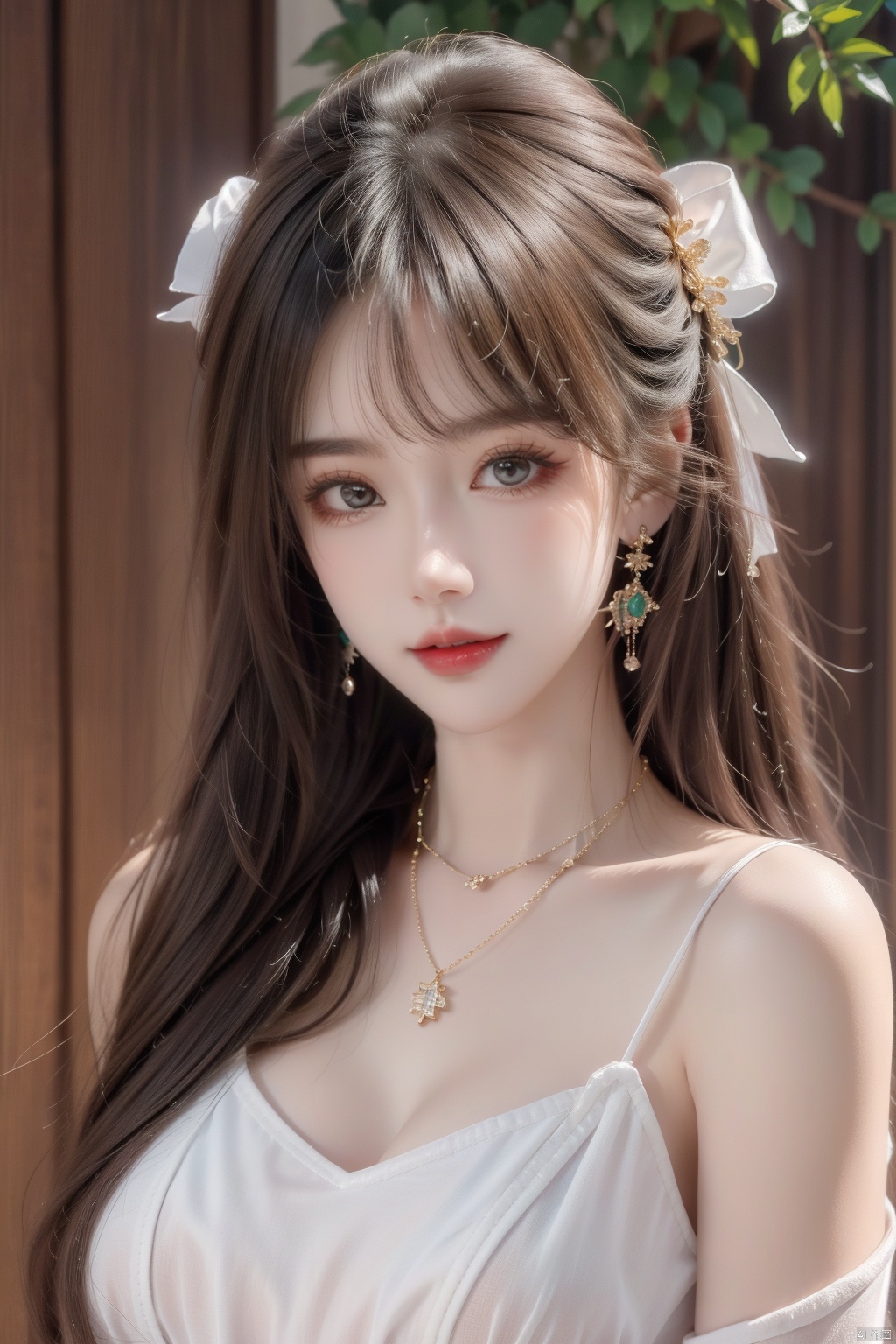  21yo girl, solo, looking at viewer, smile,

Gold-Trim Jewelry, long earrings, bow Hair ornament, Agate Necklace, emerald bracelet,
Diamonds, onyx, enamel,

HDR, Vibrant colors, surreal photography, highly detailed, masterpiece, ultra high res,
high contrast, mysterious, cinematic, fantasy, bright natural light, wangyushan, eyeglasses