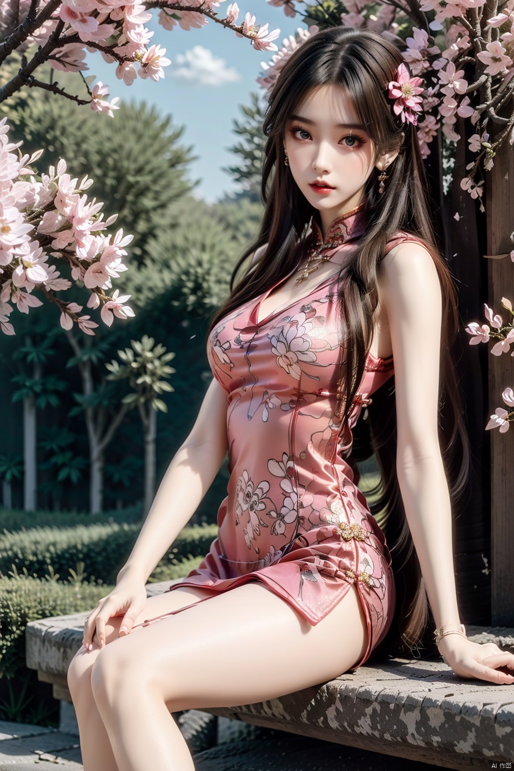  DC,1girl,dress,solo,high heels,chinese clothes,pink dress,china dress,long hair,brown hair,jewelry,earrings,looking at viewer,hair ornament,flower,sky,scenery,cherry blossoms,outdoors,grass,east asian architecture,(sitting:1.3),, (raw photo:1.2),((photorealistic:1.4))best quality,masterpiece,illustration,an extremely delicate and beautiful,extremely detailed,CG,unity,8k wallpaper,Amazing,finely detail,masterpiece,best quality,official art,extremely detailed CG unity 8k wallpaper,absurdres,incredibly absurdres,huge filesize,ultra-detailed,highres,extremely detailed,beautiful detailed girl,cinematic lighting,1girl,pale skin,tall female,(perfect body shape),skinny body,Slender legs, 1girl,pencil_skirt,high_heels,police,red_bra,pantyhose
