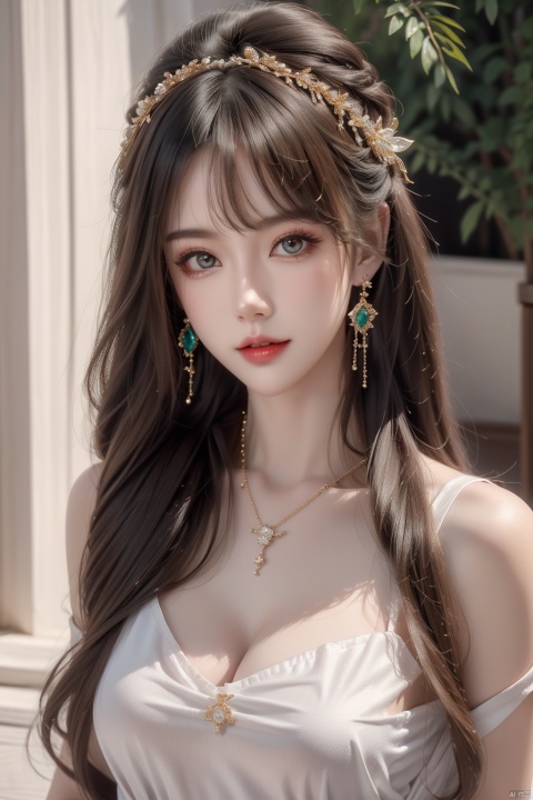  21yo girl, solo, looking at viewer, smile,

Gold-Trim Jewelry, long earrings, bow Hair ornament, Agate Necklace, emerald bracelet,
Diamonds, onyx, enamel,

HDR, Vibrant colors, surreal photography, highly detailed, masterpiece, ultra high res,
high contrast, mysterious, cinematic, fantasy, bright natural light, wangyushan, eyeglasses