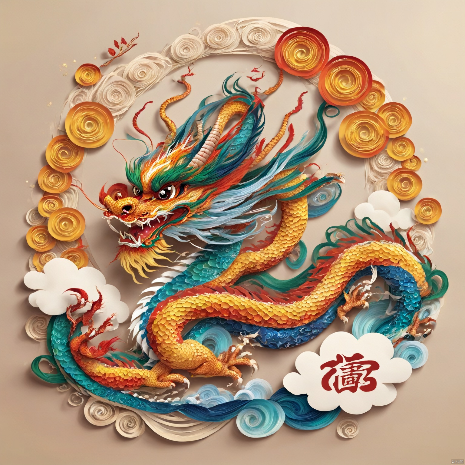  Chinese dragon,(chibi:1.5) yanzhi