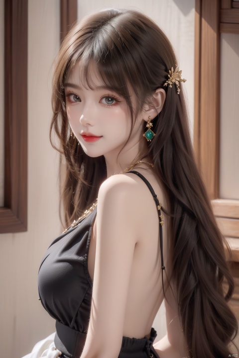  21yo girl, solo, looking at viewer, smile,

Gold-Trim Jewelry, long earrings, bow Hair ornament, Agate Necklace, emerald bracelet,
Diamonds, onyx, enamel,

HDR, Vibrant colors, surreal photography, highly detailed, masterpiece, ultra high res,
high contrast, mysterious, cinematic, fantasy, bright natural light, wangyushan, eyeglasses