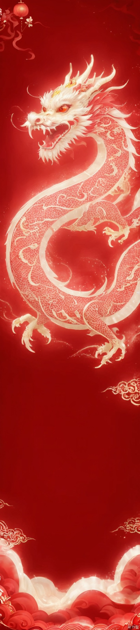  (Fantasy Style: 1.5) ,(Exquisite Details),solo,mature,incredibly absurdres,absurdres,realistic,full_shot, , Red festive wallpaper, Dragon pattern