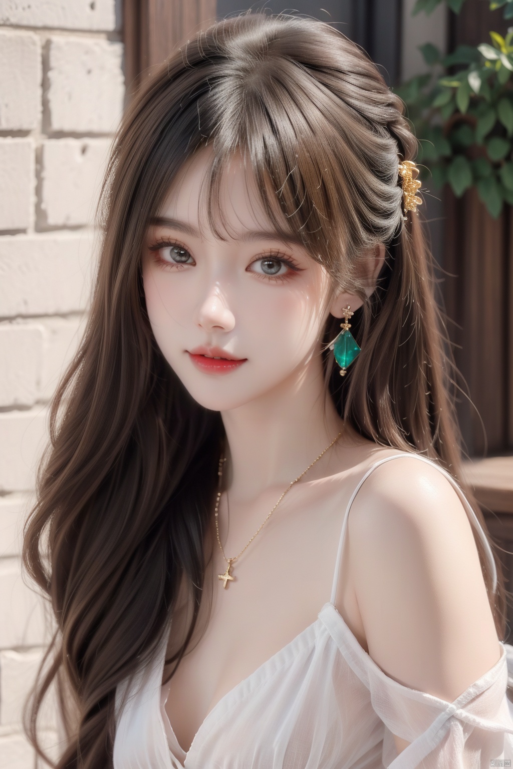  21yo girl, solo, looking at viewer, smile,

Gold-Trim Jewelry, long earrings, bow Hair ornament, Agate Necklace, emerald bracelet,
Diamonds, onyx, enamel,

HDR, Vibrant colors, surreal photography, highly detailed, masterpiece, ultra high res,
high contrast, mysterious, cinematic, fantasy, bright natural light, wangyushan, eyeglasses