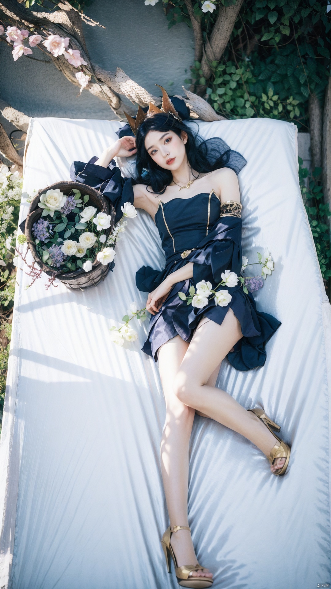  full body,(long legs:0.8),(bare legs:0.9),
(slim:1.2),2_girls,barefoot,black_hair,bouquet,brown_hair,dress,flower,grass,leaf,long_hair,lying,multiple_girls,on_back,outdoors,petals,plant,potted_plant,rose,short_hair,white_flower,white_rose,sea,looking_at_viewer,Chinese ink painting,,Chinese ink painting,ink wash painting,yuyao,yushui,newspaper,black pantyhose,Detail