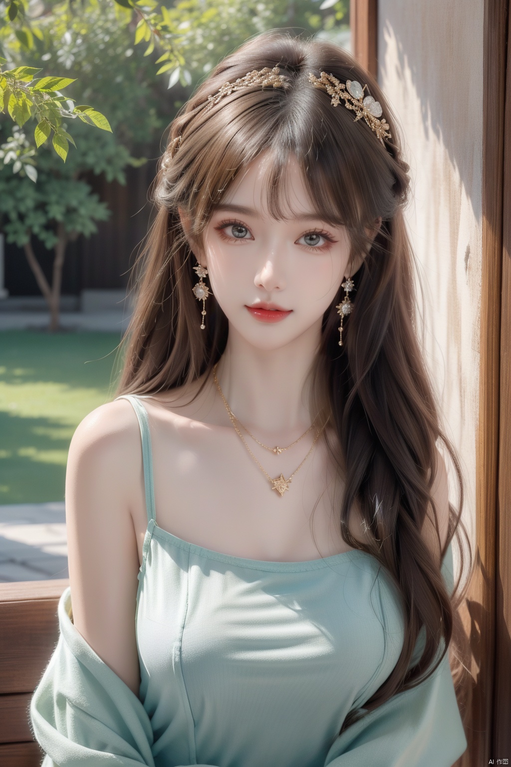  21yo girl, solo, looking at viewer, smile,

Gold-Trim Jewelry, long earrings, bow Hair ornament, Agate Necklace, emerald bracelet,
Diamonds, onyx, enamel,

HDR, Vibrant colors, surreal photography, highly detailed, masterpiece, ultra high res,
high contrast, mysterious, cinematic, fantasy, bright natural light, wangyushan, eyeglasses