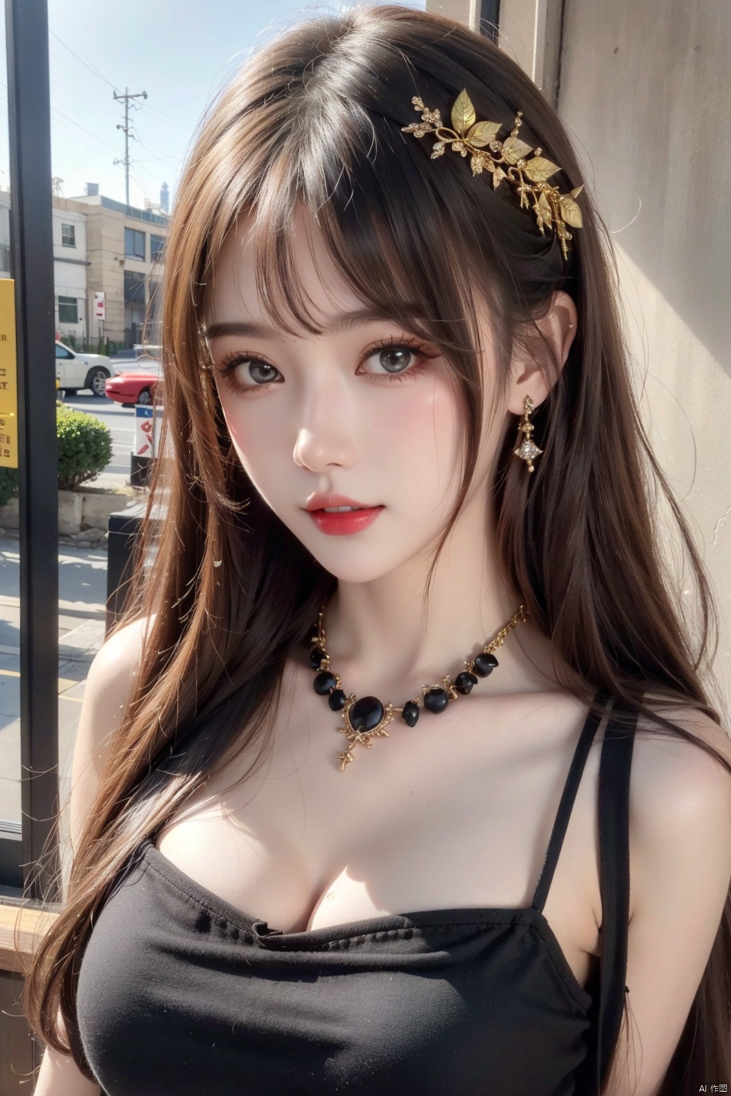 21yo girl, solo, looking at viewer, smile,

Gold-Trim Jewelry, long earrings, bow Hair ornament, Agate Necklace, emerald bracelet,
Diamonds, onyx, enamel,

HDR, Vibrant colors, surreal photography, highly detailed, masterpiece, ultra high res,
high contrast, mysterious, cinematic, fantasy, bright natural light, wangyushan, eyeglasses, 1girl, office_lady, subway