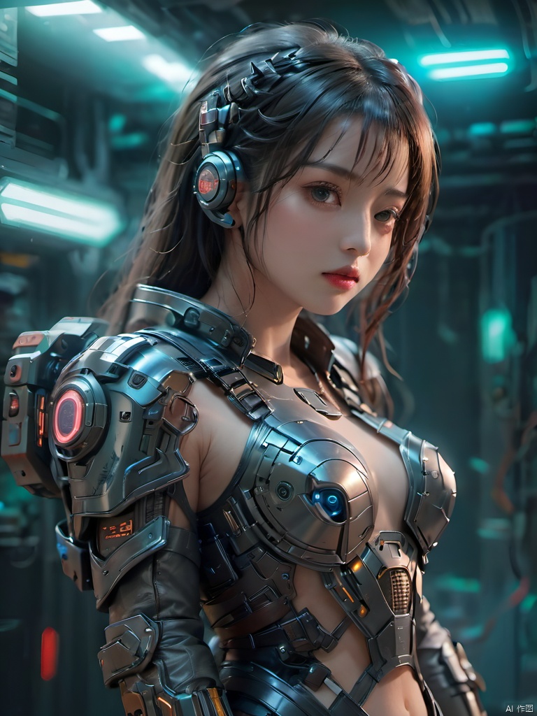 masterpiece. High quality,highest detailed,Armor,1girl,bust,,Cyberpunk Meca,
