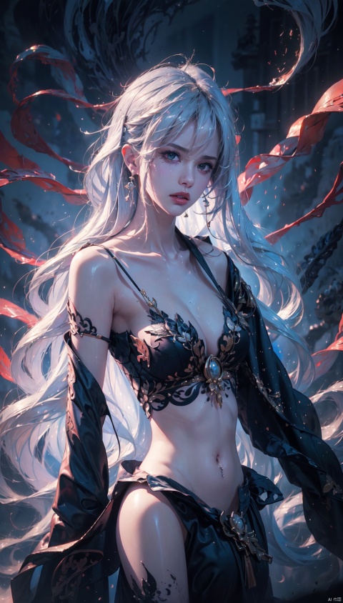  (dramatic, gritty, intense:1.3),masterpiece, best quality, 8k, insane details, intricate details, hyperdetailed, hyper quality, high detail, ultra detailed, Masterpiece,(calligraphy:1.5),(ether colorful ink flowing:1.4),1girl,large breasts, A shot with tension,white hair,exposed collarbone, exposed shoulders,rune,vivid colours,romanticism,atmospheric . 35mm photograph, film, bokeh, professional, 4k, highly detailed, skin detail realistic, ultra realistic, long hair, straight hair, eyes detail,martial arts,gonggongshi,hand101,GdClth