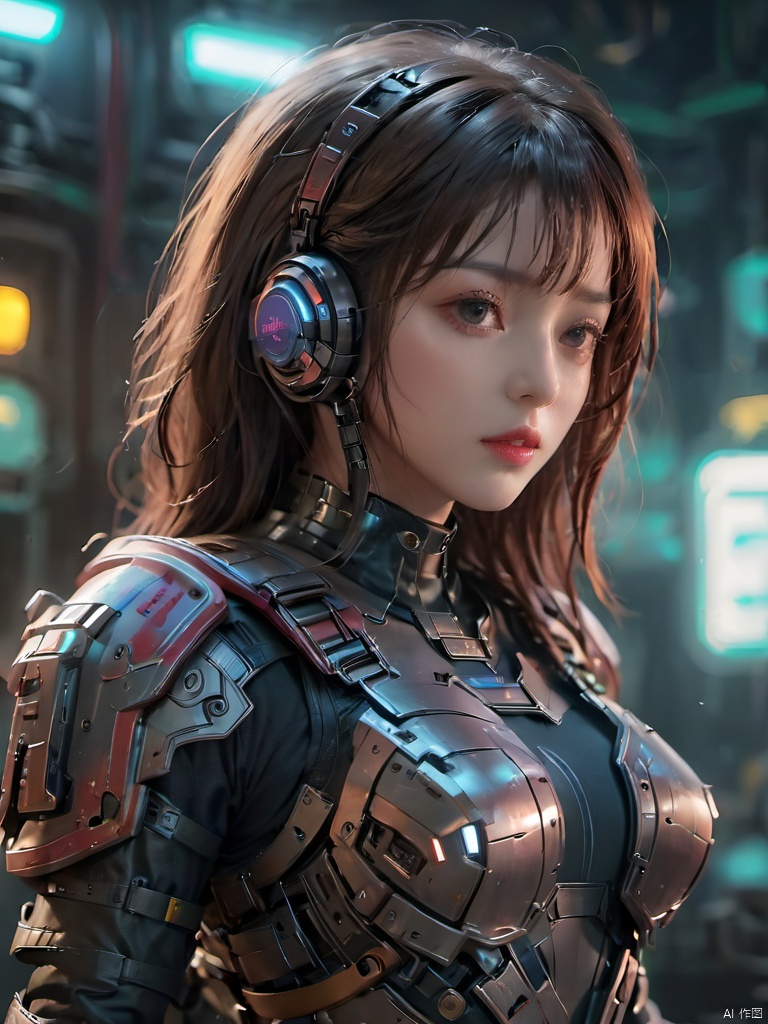 masterpiece. High quality,highest detailed,Armor,1girl,bust,,Cyberpunk Meca,
