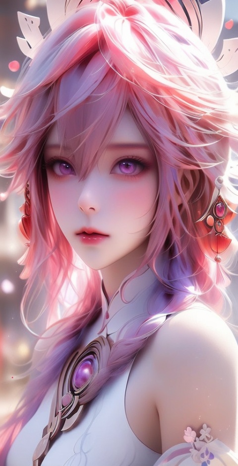  A girl, bust, delicate makeup, Half-length photo, Face close-ups, colorful hair, Red lips, delicate eye makeup, colorful hair, purple eyes, blue hair, fair skin, blisters, glowing jellyfish, (white background:1.4), fantasy style, beautiful illustration, White shiny clothes, complex composition, floating long hair, seven colors, Keywords delicate skin, luster, liquid explosion, Elegant clothes, Glowing shells, glowing seabed, streamer, 1girl, smoke, colorfulveil, colorful, Shifengji, 
( Best Quality: 1.2 ), ( Ultra HD: 1.2 ), ( Ultra-High Resolution: 1.2 ), ( CG Rendering: 1.2 ), Wallpaper, Masterpiece, ( 36K HD: 1.2 ), ( Extra Detail: 1.1 ), Ultra Realistic, ( Detail Realistic Skin Texture: 1.2 ), ( White Skin: 1.2 ), Focus, Realistic Art, fantasy, girl, Big breasts, Facing the camera, wangyushan, glintsparkle,,,
,原神, bachong