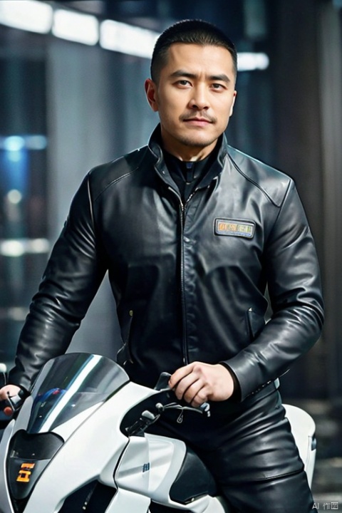  HD,best quality,highly detailed,CG,8k,realism,1boy,asian,photo of a iranian man, beard, wearing racing jacket, tight leather pants, riding a futuristic superbike, realistic, highly detailed, realistic eyes, intricate details, detailed background, depth of field, dynamic pose, dynamic angle, (cyberpunk style), Glitch, Gritty, Punk, emitting diodes, neon light, smoke, fog, mechanical parts, science fiction, blade runner, cinematic movie still, vivid colors, bokeh, film grain, motion blur, atmospheric, cinemascope, epic, (muscular), (large pectorals), (puffy nipples)