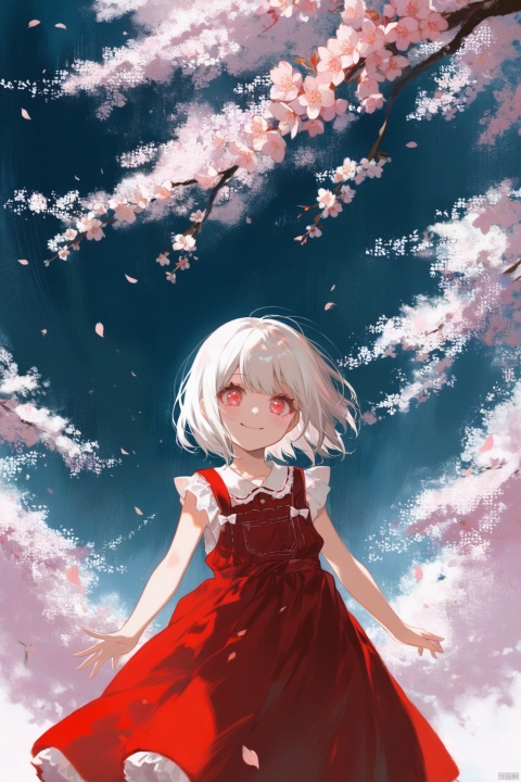  The image features a beautiful anime girl dressed in a flowing white and red dress, standing amidst a flurry of red cherry blossoms. The contrast between her white dress and the red flowers creates a striking visual effect. The lighting in the image is well-balanced, casting a warm glow on the girl and the surrounding flowers. The colors are vibrant and vivid, with the red cherry blossoms standing out against the white sky. The overall style of the image is dreamy and romantic, perfect for a piece of anime artwork. The quality of the image is excellent, with clear details and sharp focus. The girl's dress and the flowers are well-defined, and the background is evenly lit, without any harsh shadows or glare. From a technical standpoint, the image is well-composed, with the girl standing in the center of the frame, surrounded by the blossoms. The use of negative space in the background helps to draw the viewer's attention to the girl and the flowers. The cherry blossoms, often associated with transience and beauty, further reinforce this theme. The girl, lost in her thoughts, seems to be contemplating the fleeting nature of beauty and the passage of time. Overall, this is an impressive image that showcases the photographer's skill in capturing the essence of a scene, as well as their ability to create a compelling narrative through their art.catgirl,loli,white hair,pink eyes,1girl,loli,smile,blush,(1girl,loli,evil smile,blush), mdong