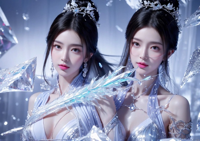  (Good structure),cowboy_shot, DSLR Quality,Depth of field ,looking_at_viewer,Dynamic pose, , ,
1 girl,(blue light effect),hair ornament,jewelry,looking at viewer, (\meng ze\), wangyushan, dofas,(ultra-detailed crystallization),transparent crystals, qingyi, limuwan,ziling_xianzi