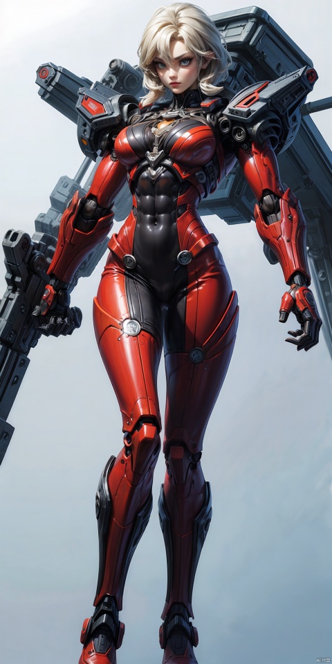  (Masterpiece: 1.6, (highly detailed: 1.6), (best quality: 1.6) (high resolution: 1.6) 1 nude girl, red patent leather Skin-tight garment, (mechanical: 1.1), complex decoration, armed weapons, Futurism, , punk,machinery,blue_jijiaS,Sexy muscular,ROBORT,Hourglass body shape,ABS, Mecha dress, , Wear loin cloth,Medium chest,Big ass, big crotch