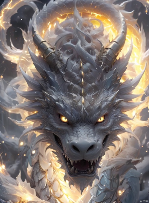 Front, (face: 1.1),((positive)),(( Look at the camera)), , realistic,chinese  White, pure white, white gold. Ice Dragon, desolate, intricately detailed, artistic lightning, particles, beautiful, amazing, highly detailed, digital art, sharp focus, trending on art station,amazing6