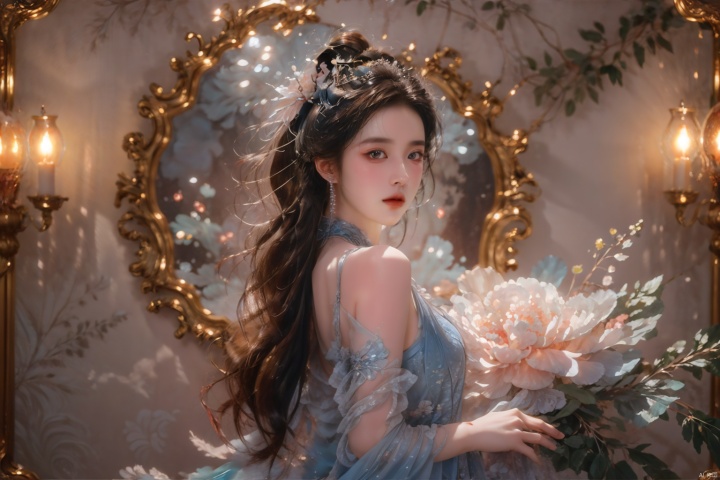  masterpiece,(best quality),official art, extremely detailed cg 8k wallpaper,((crystalstexture skin)), (extremely delicate and beautiful),highly detailed,1girl,solo,long hair,ruhua, qianjin, liuyifei