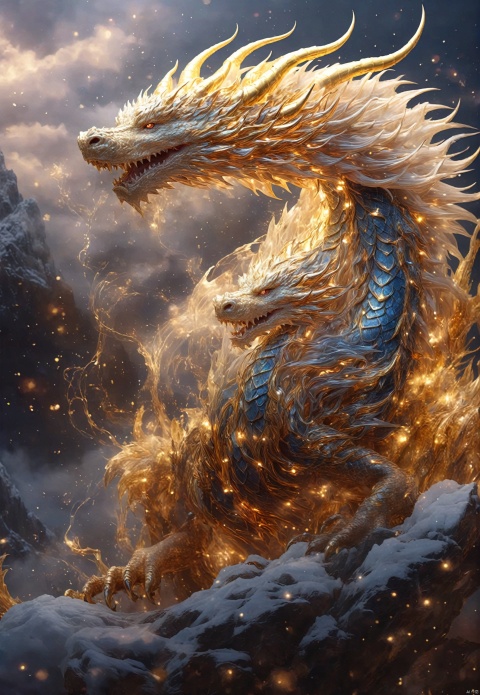 ((The right side)),(( Look at the camera)), , realistic,chinese Dark gold Ice Dragon, desolate, intricately detailed, artistic lightning, particles, beautiful, amazing, highly detailed, digital art, sharp focus, trending on art station,amazing6