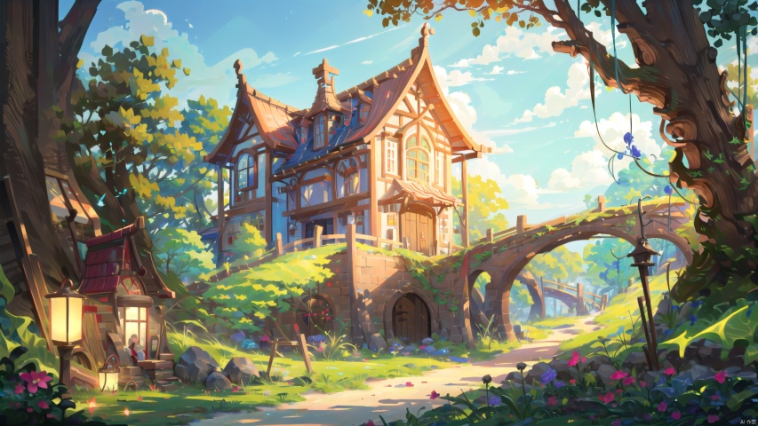  (((masterpiece))), ((extremely detailed CG unity 8k wallpaper)), best quality, high resolution illustration, Amazing, highres, intricate detail, (best illumination, best shadow, an extremely delicate and beautiful),

2D ConceptualDesign, outdoors, tree, flower, day, grass, scenery, plant, 1girl, sky, nature, brown hair, red hair