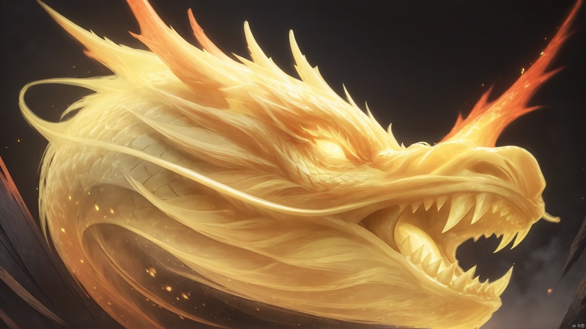 A glowing Eastern dragon