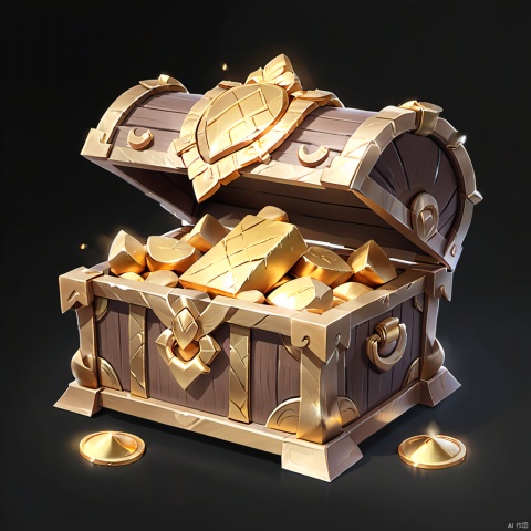  Game props. (Gold ingot theme Treasure Chest :1.3), filled with gold ingot