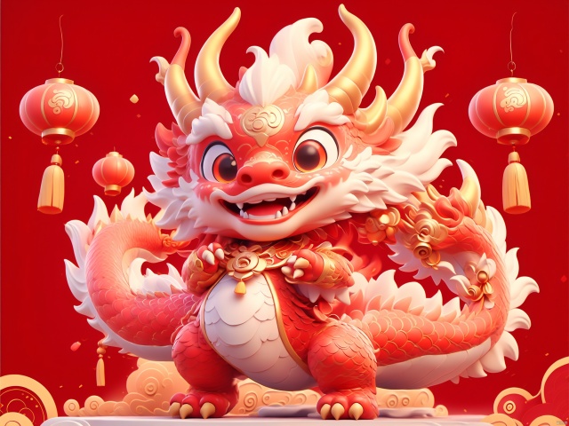  red dragon,smile,outdoors,simple background,,龙宝宝, HTTP